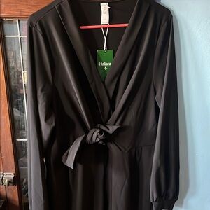 Halara Black Wrap Long Sleeve Jumpsuit